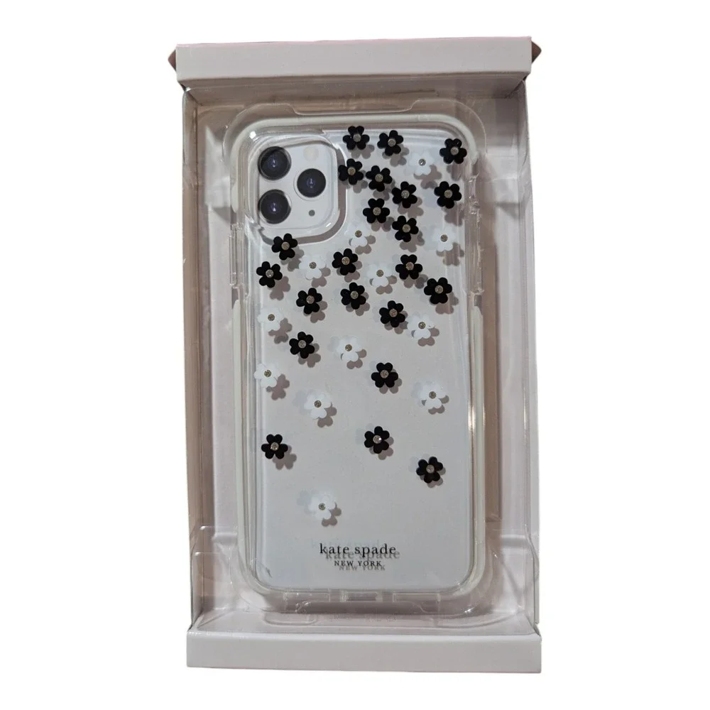 i7. Kate Spade‎ Case for Apple iPhone 11 Pro Max & Xs Max - Black/White Flower